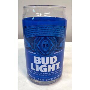 Bud Light Blue Plastic Pint Glass 16oz Beer Can Design Collectible By Anheuser-B